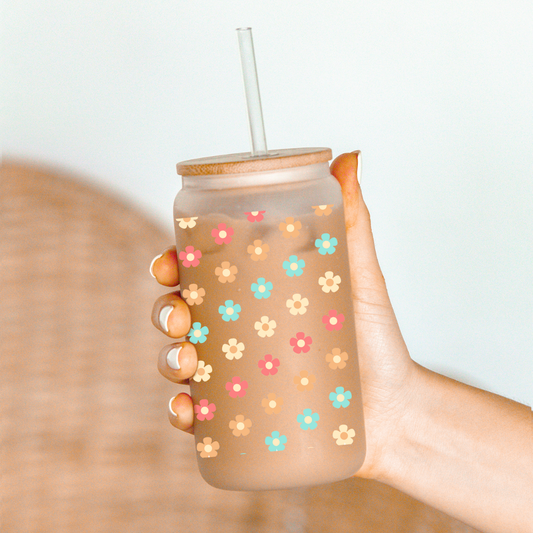 Flower Pattern-16oz UV DTF Wrap