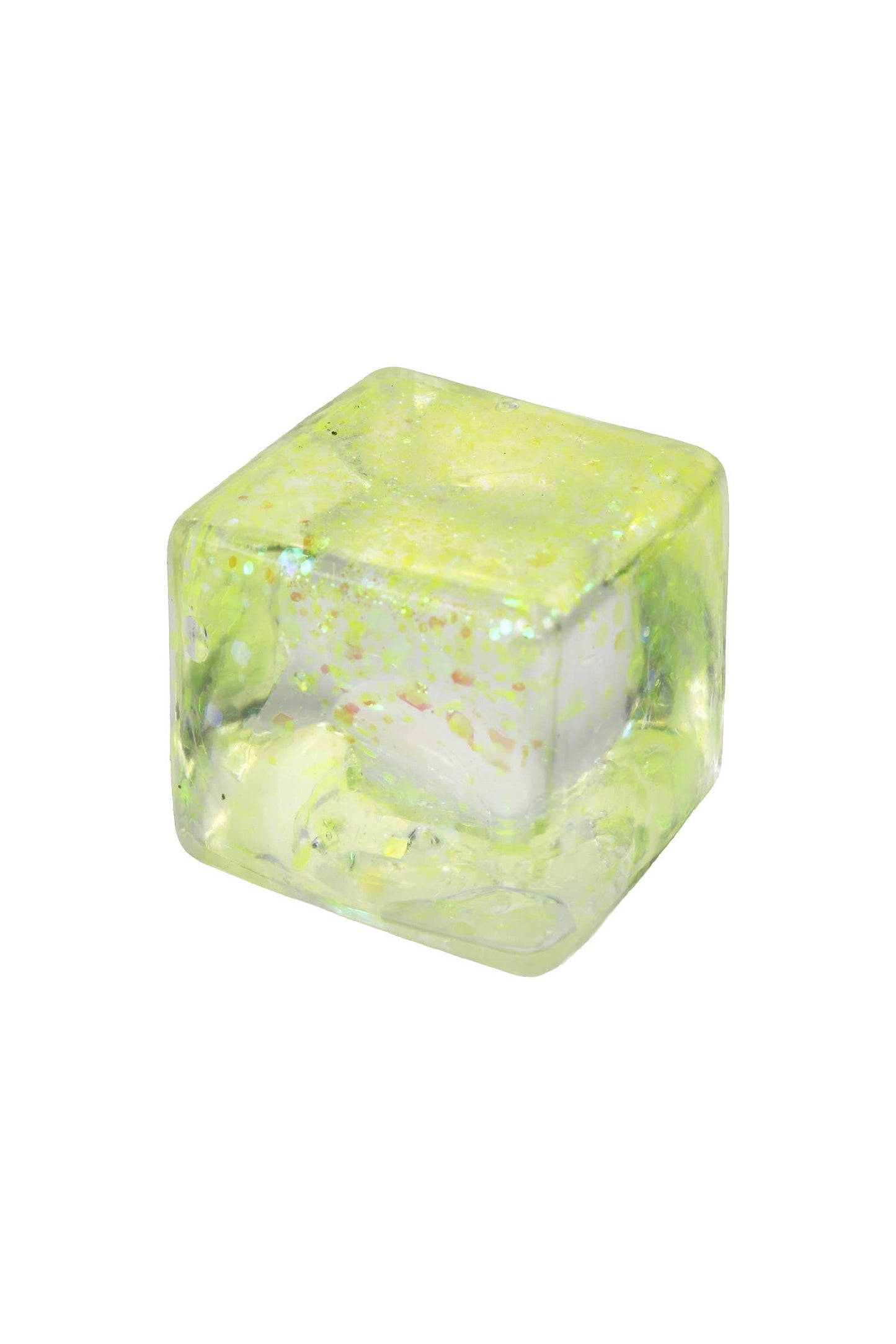 Fine Iridescent Glitter Cube Maltose Putty Filled Squishy: ASSORTED / ONE SIZE