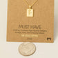 Flower Print Square Pendant Necklace: G