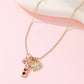 FLORAL HEART MULTI CHARM NECKLACE