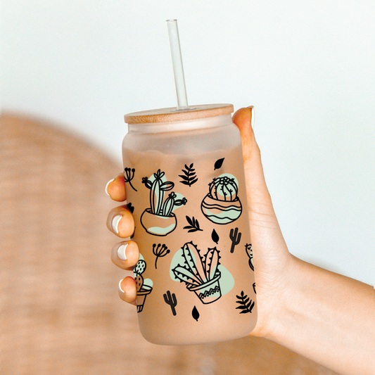 Cactus Pattern-16oz UV DTF Wrap