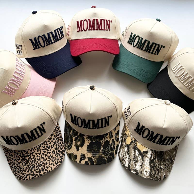 MOMMIN Embroidered Trucker Hat - Vintage Style | 40HW749: Pink