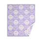 Repeated Happy Face Pattern Kids Throw Blanket: LAV / ONE SIZE