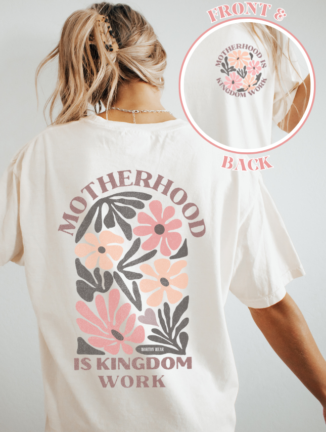 Motherhood is Kingdom Work Tee: Ivory
