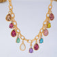 Multicolor Teardrop Crystal Charm Necklace