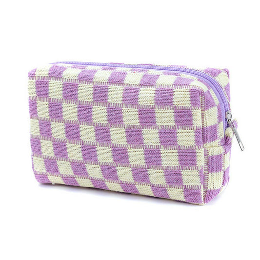 Knitted Cosmetic Bag / Storage Bag in Purple