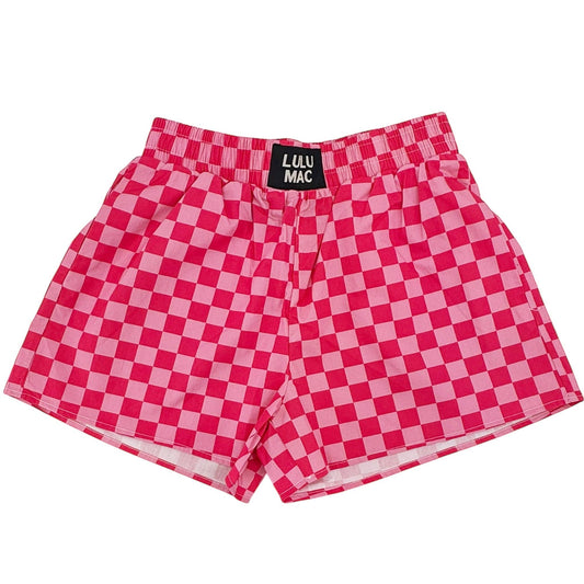 LULU MAC PINK/PINK CHECKERED BOXER SHORT