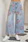 LDC Garden Floral Print Bootcut Jeans: Sky Blue