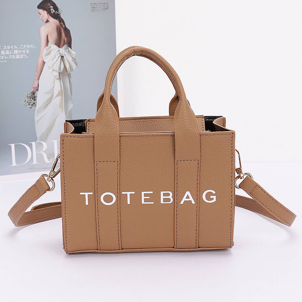 Faux Leather Tote Bag: BK