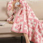 DAISY AND CHECKERED Print Soft Cozy Throw Blanket: PINK / ONE SIZE