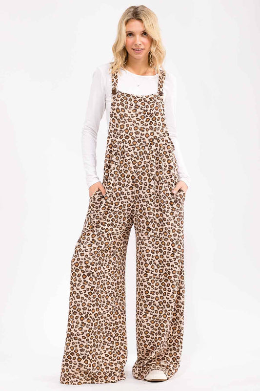 Leopard Print Wide Leg Jumpsuit