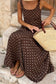 LDC Polka Dot Square Neck Sleeveless Vacation Long Dress: Brown