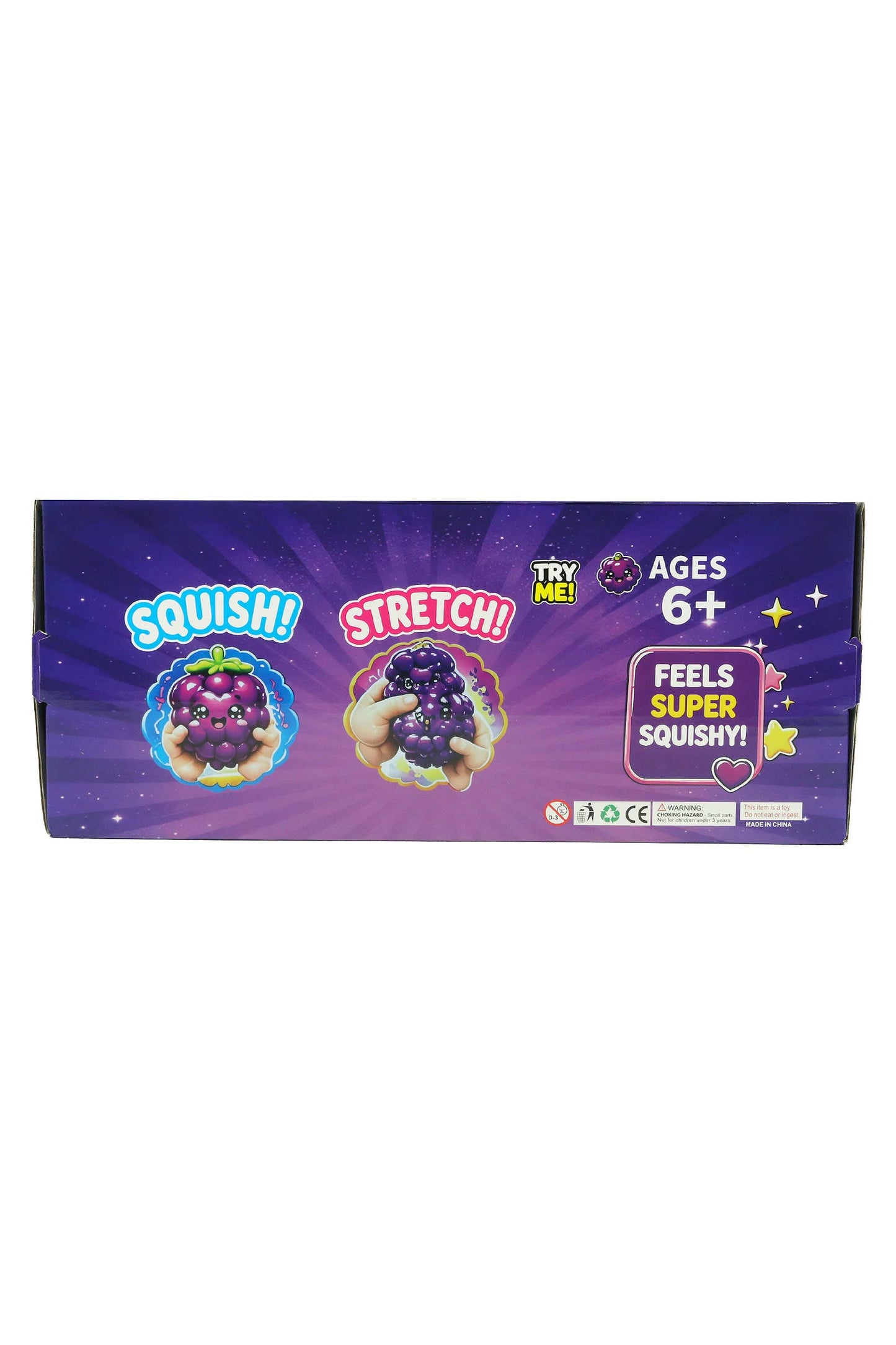 JUMBO 8 Inch Grape Soft Slime Filled Squishy Toy: PURPLE / ONE SIZE