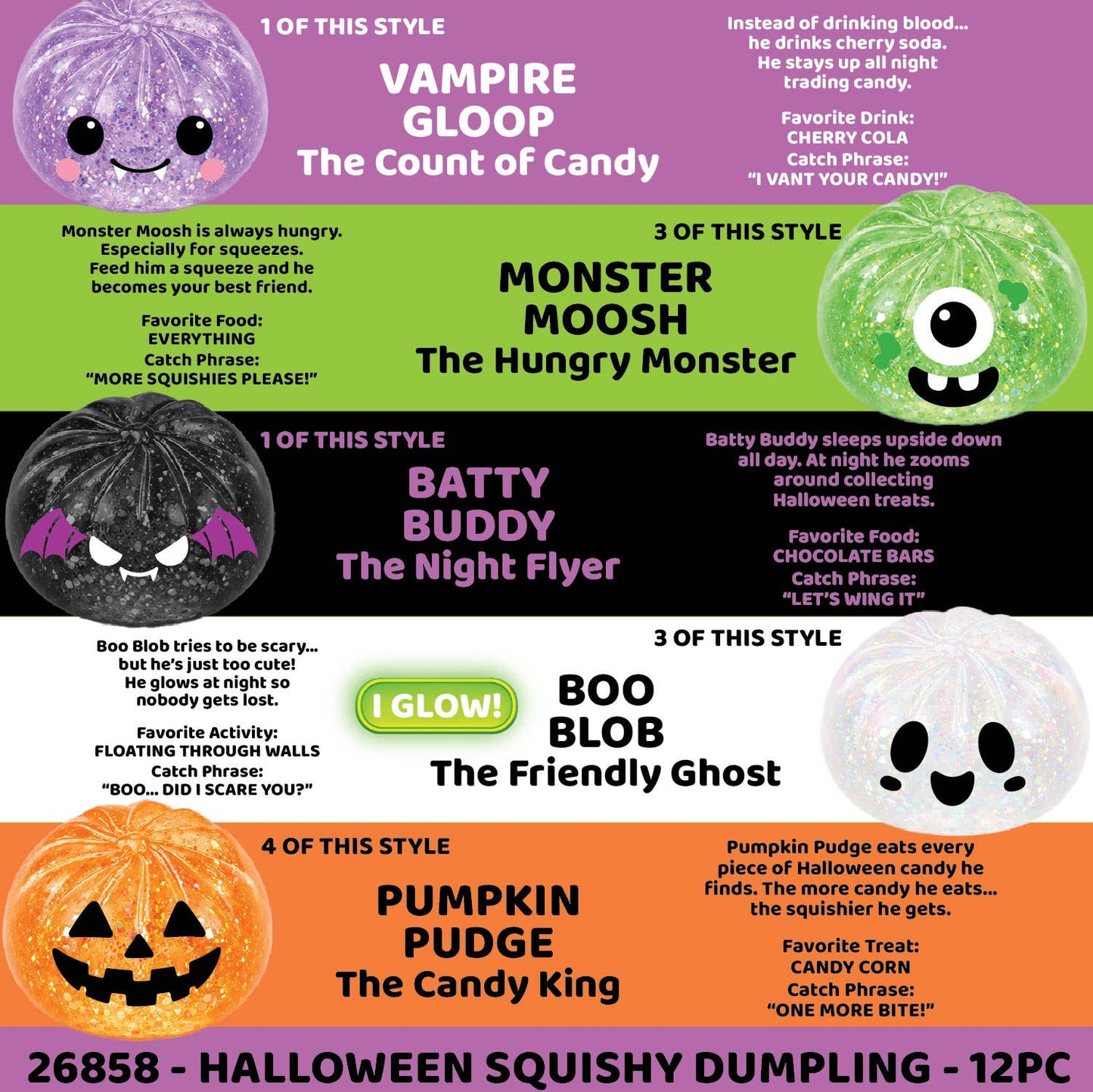 Fun Doh Spooky Mystery Dumpling Squishy Toy - 12/Display: Wholesale Price