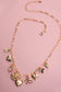 CHARM NECKLACE-BOW HEART RHINESTONE FLOWER | 80N91405: Gold