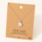 Square Rhinestone Pendant Necklace: R
