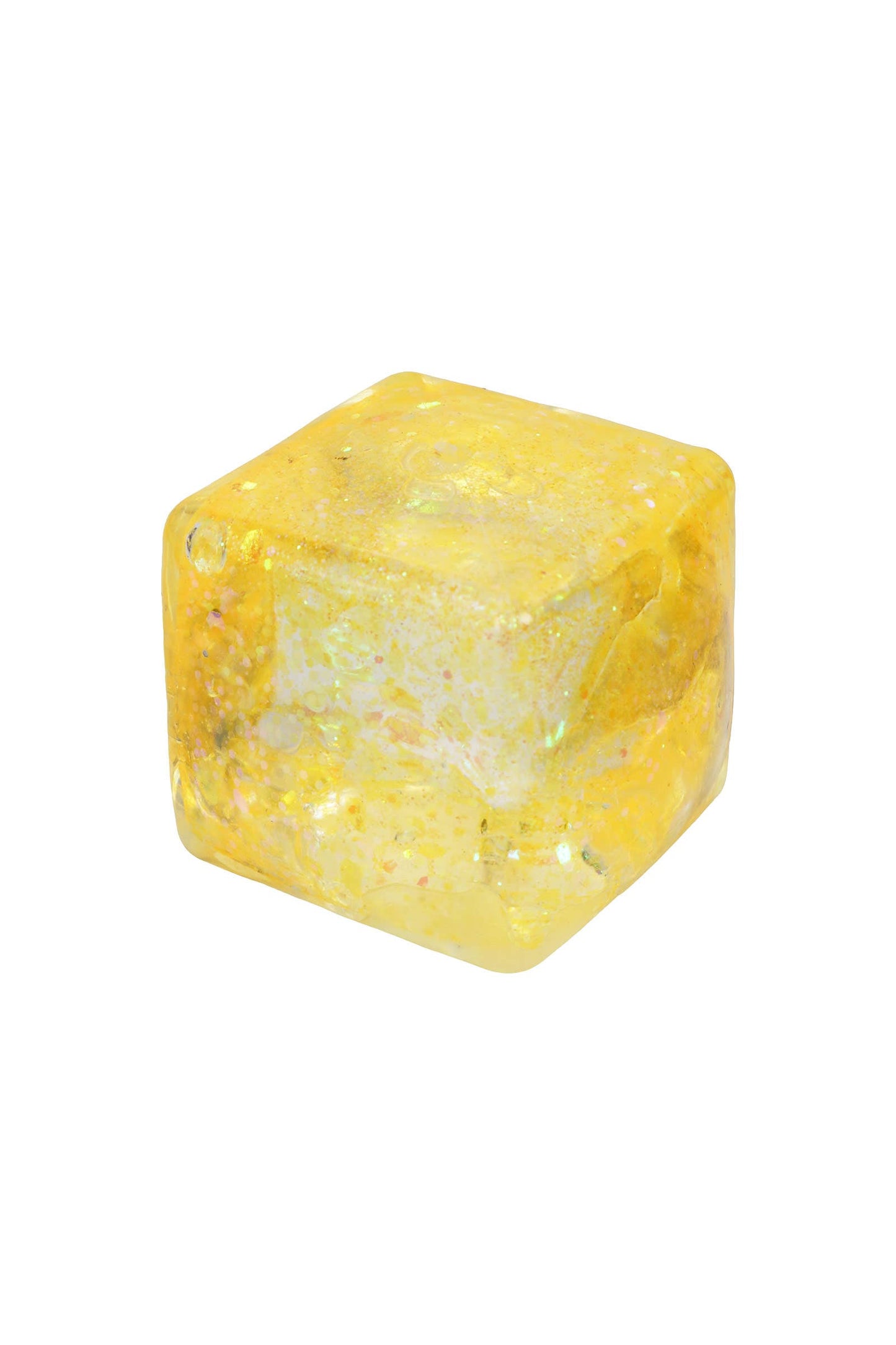 Fine Iridescent Glitter Cube Maltose Putty Filled Squishy: ASSORTED / ONE SIZE