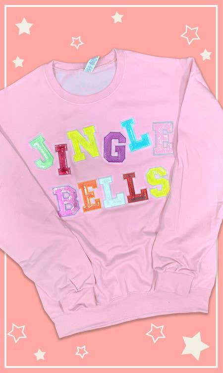 Jingle Bells Sequin Graphic Sweatshirt: Black
