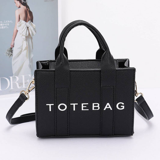 Faux Leather Tote Bag: BK