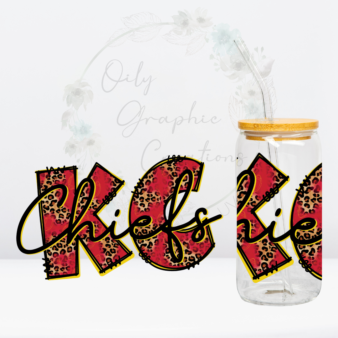 KC Chiefs 1-16oz UV DTF Wrap