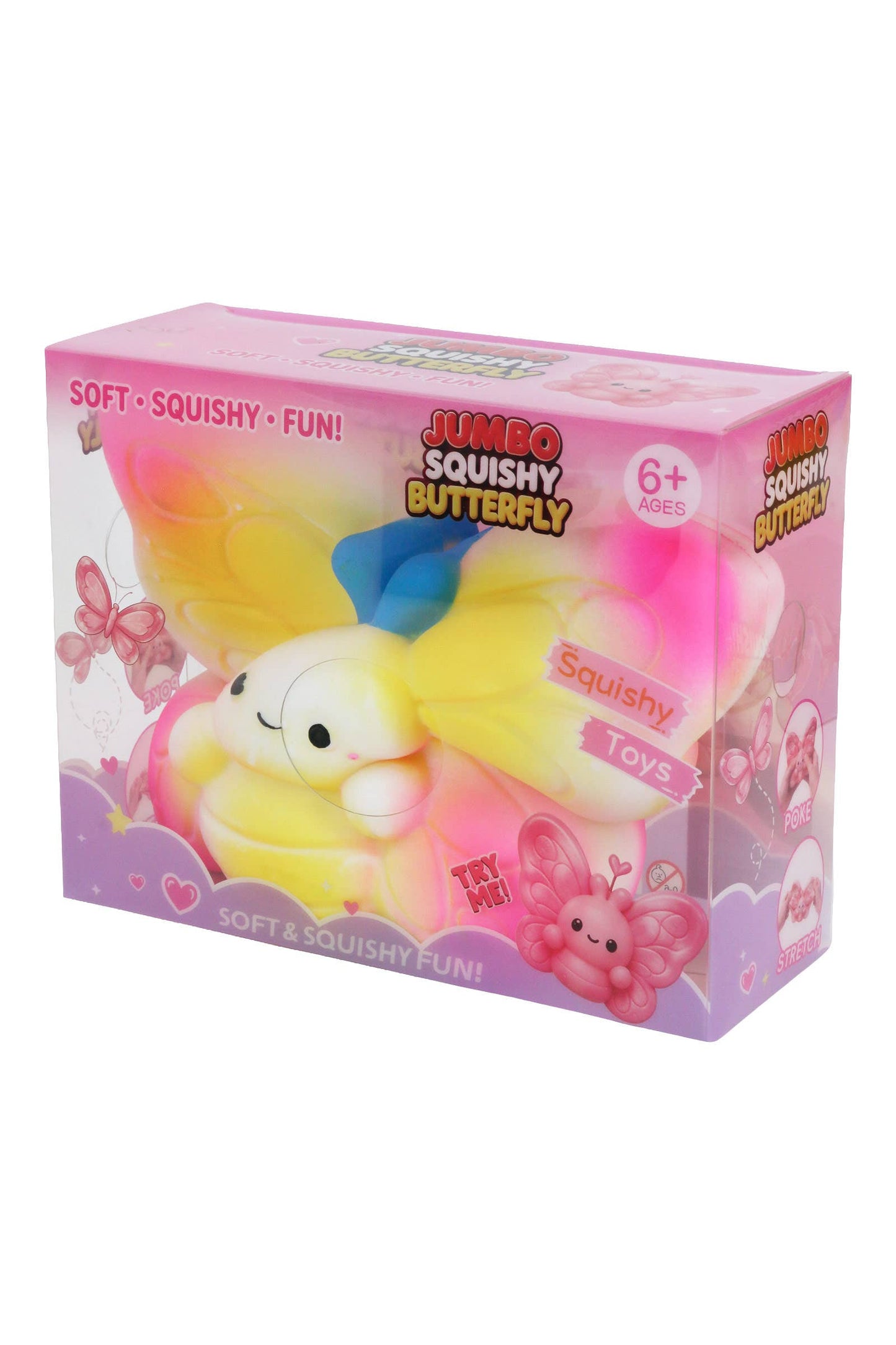 JUMBO 7 Inch Butterfly Fluffy Slime Filled TPR Squishy: AS SHOWN / ONE SIZE