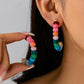Rainbow Beaded Hoop Earrings |