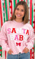 Soft Chenille Santa Baby Sweatshirt: Light Pink Youth and Adult