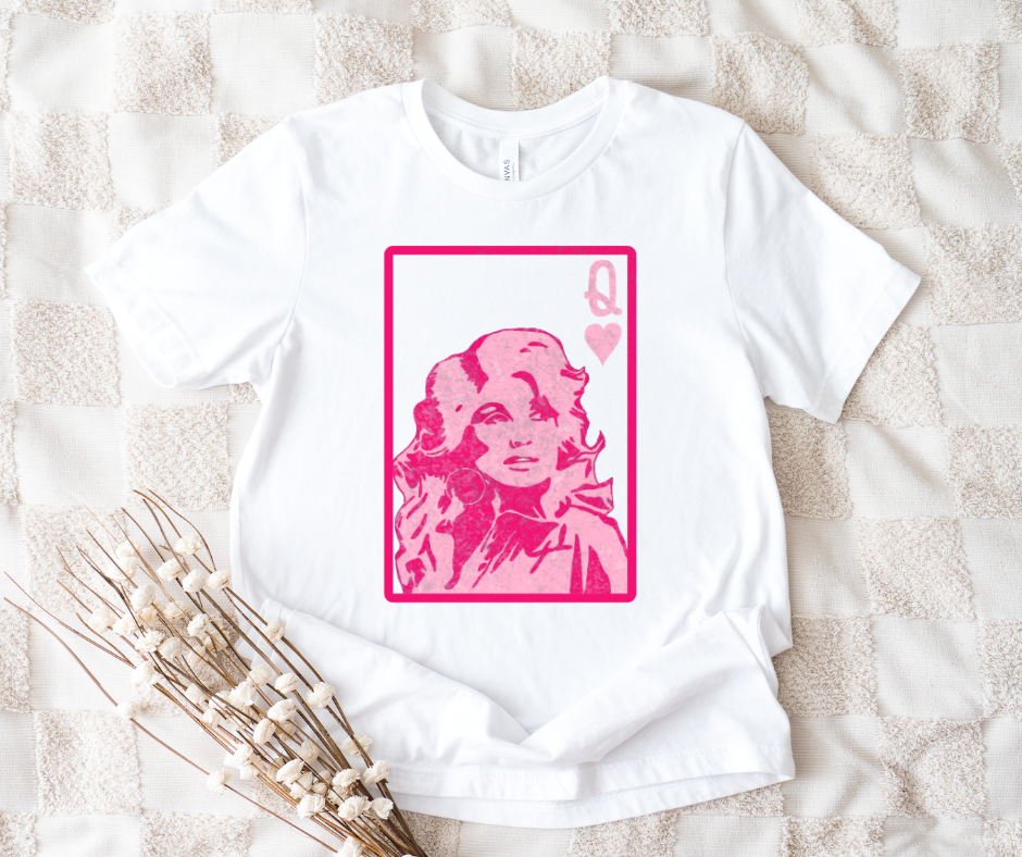 Queen of Hearts Dolly T-Shirt: White/Pink