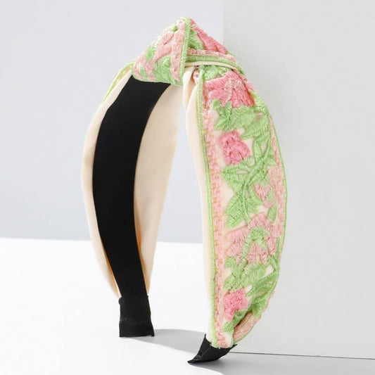 FLORAL COTTAGECORE  EMBROIDERY HAIR BAND HEADBAND