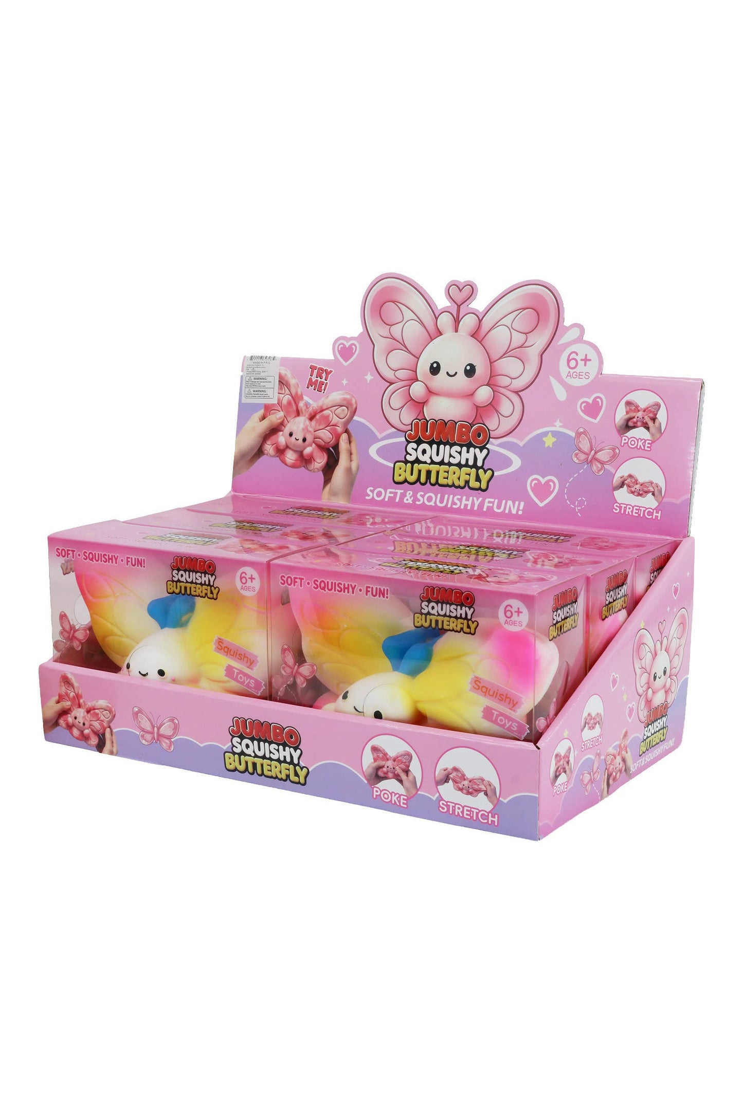 JUMBO 7 Inch Butterfly Fluffy Slime Filled TPR Squishy: AS SHOWN / ONE SIZE
