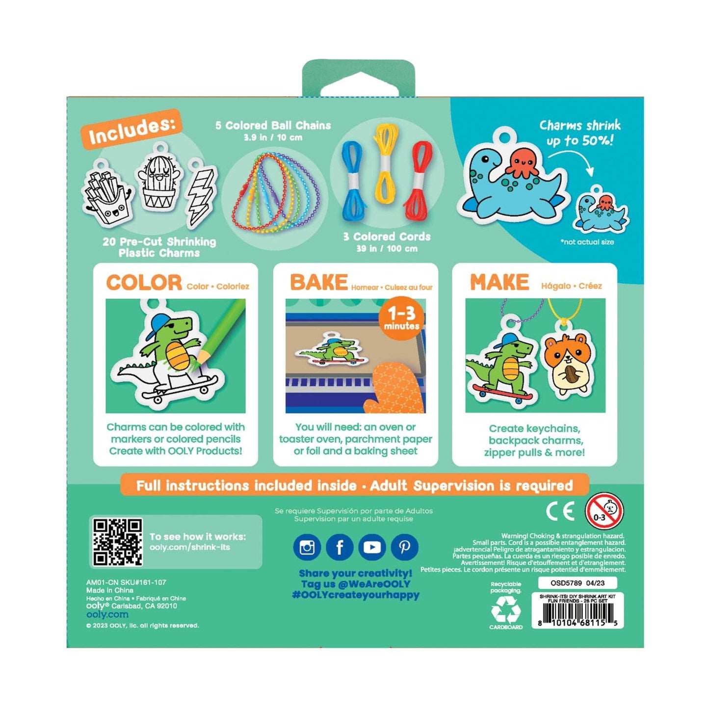Shrink-Its!: D.I.Y. Shrink Art Kit - Fun Friends (28 PC Set)