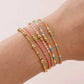 MULTI LAYER NATURAL STONE BALL CHAIN LINK BRACELET |