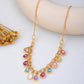 Multicolor Teardrop Crystal Charm Necklace