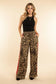 High-Rise Leopard Print Track Pants with Side Stripe: TAUPE
