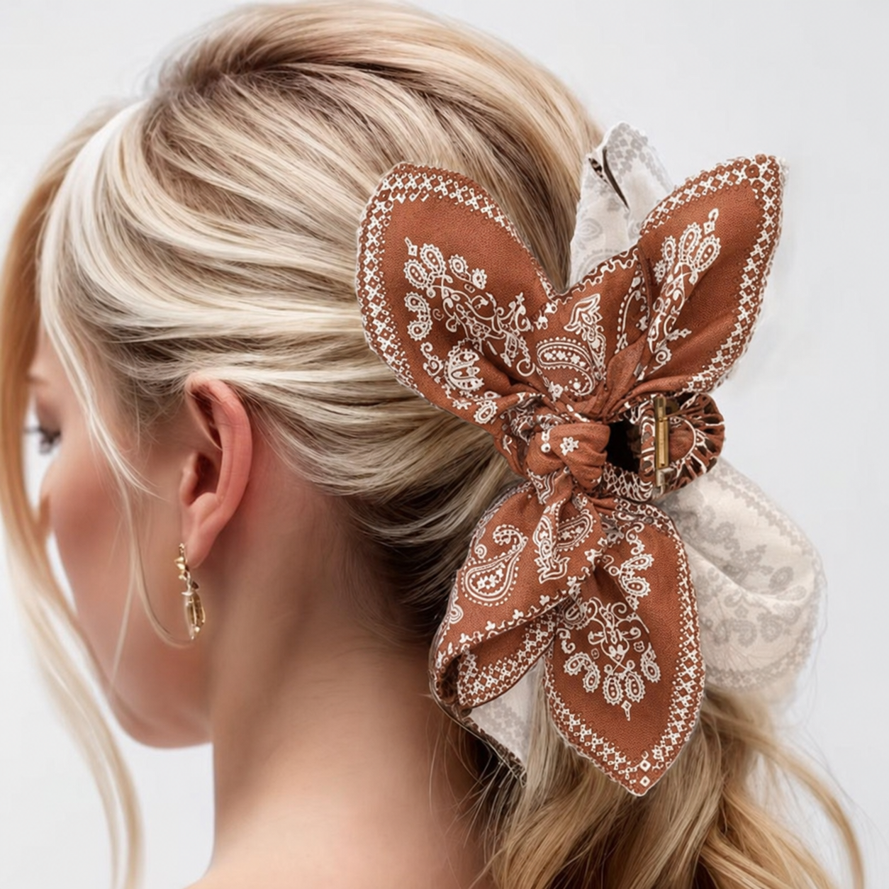 PAISLEY BOHO VINTAGE HAIR CLAW CLIPS |