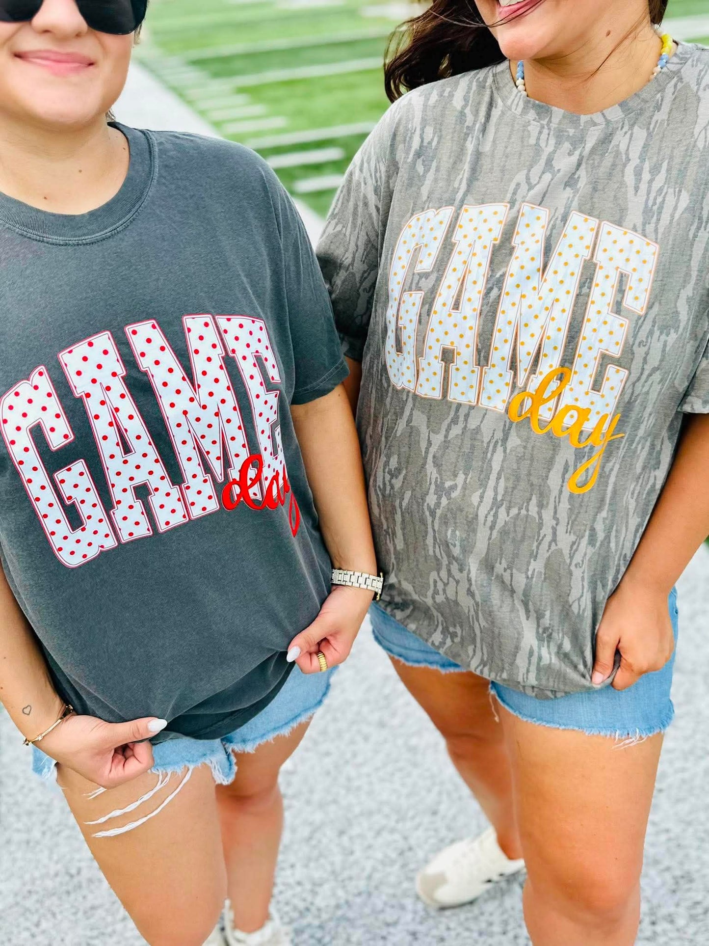 Bottomland Game Day Polka Dot DTF Top: Bottomland Camo / 2XL