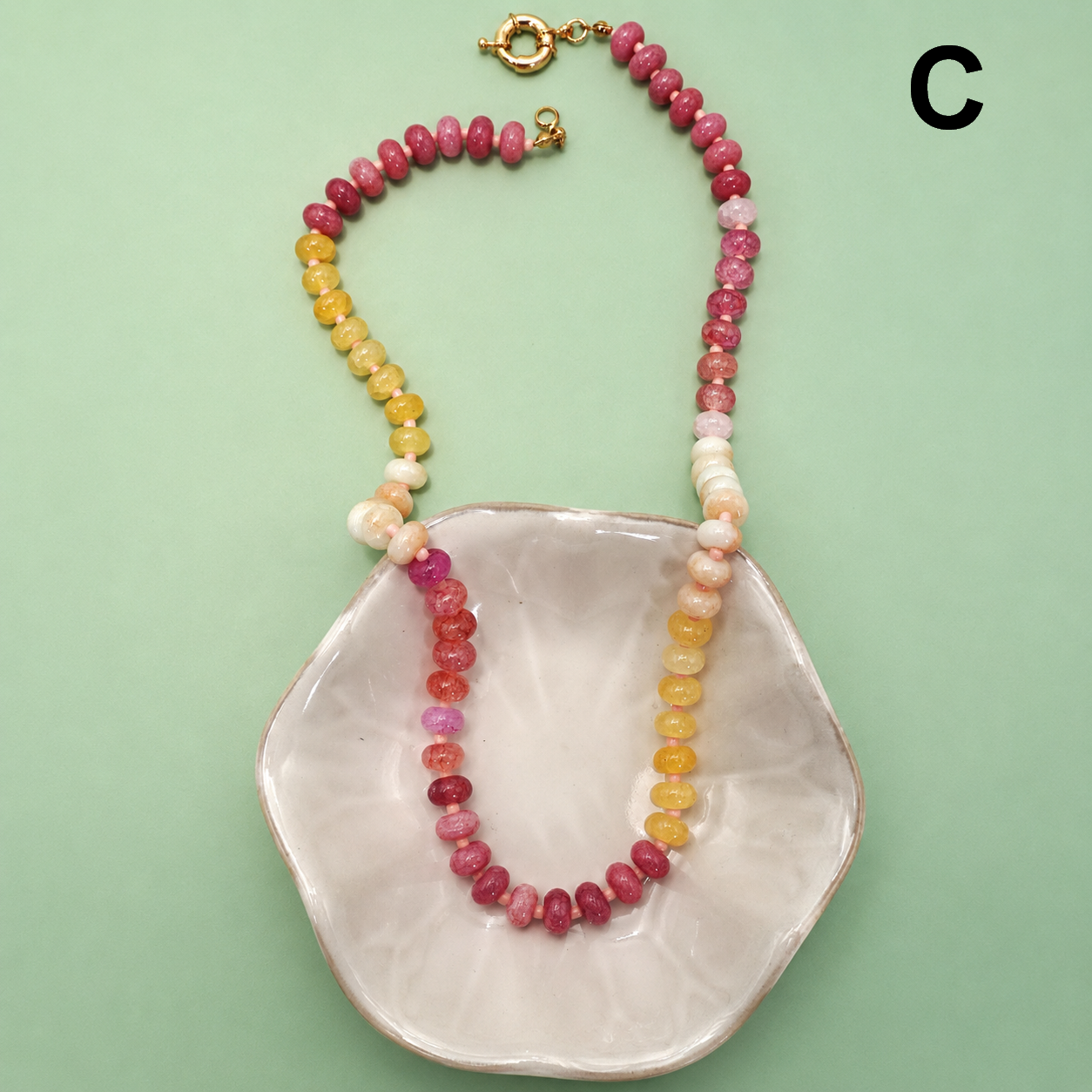 Natural Stone Semi-Precious Glass Mixed Necklace |