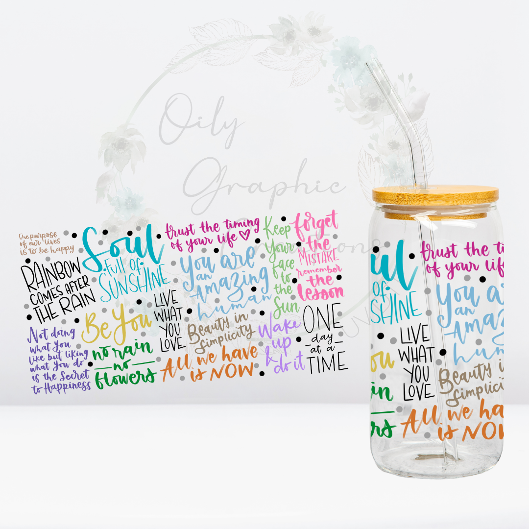 Inspirational Quotes- 16oz UV DTF Wrap