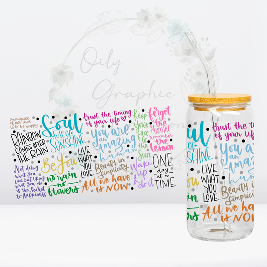 Inspirational Quotes- 16oz UV DTF Wrap