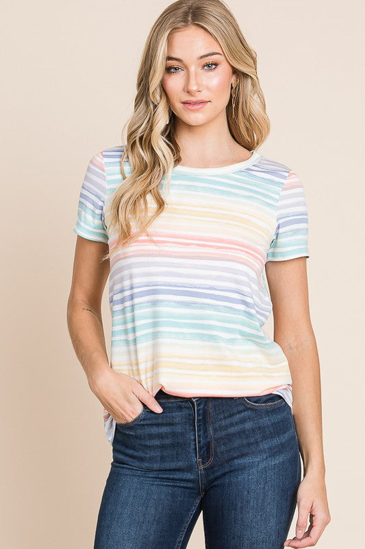 Watercolor Stripes Tee