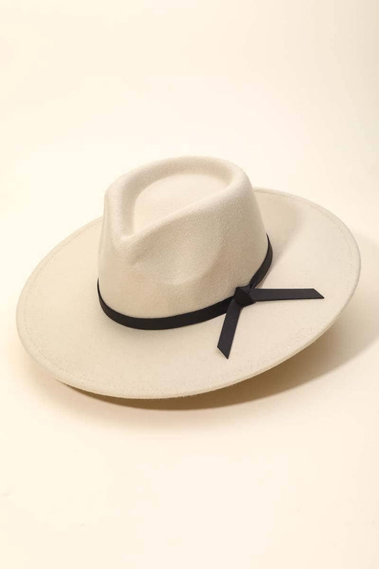 Thin Faux Leather Strap Fedora Fashion Hat