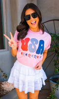 Pink USA Graphic T-Shirt