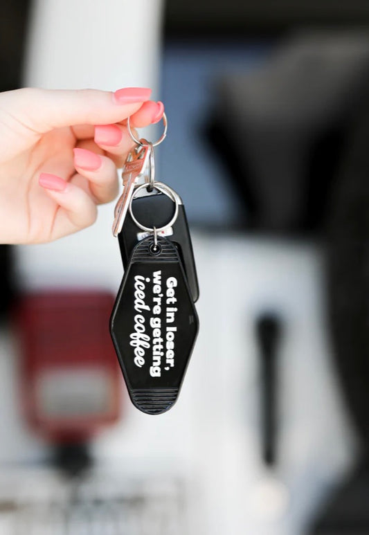 Keychain - We’re Getting Iced Coffee (Black)