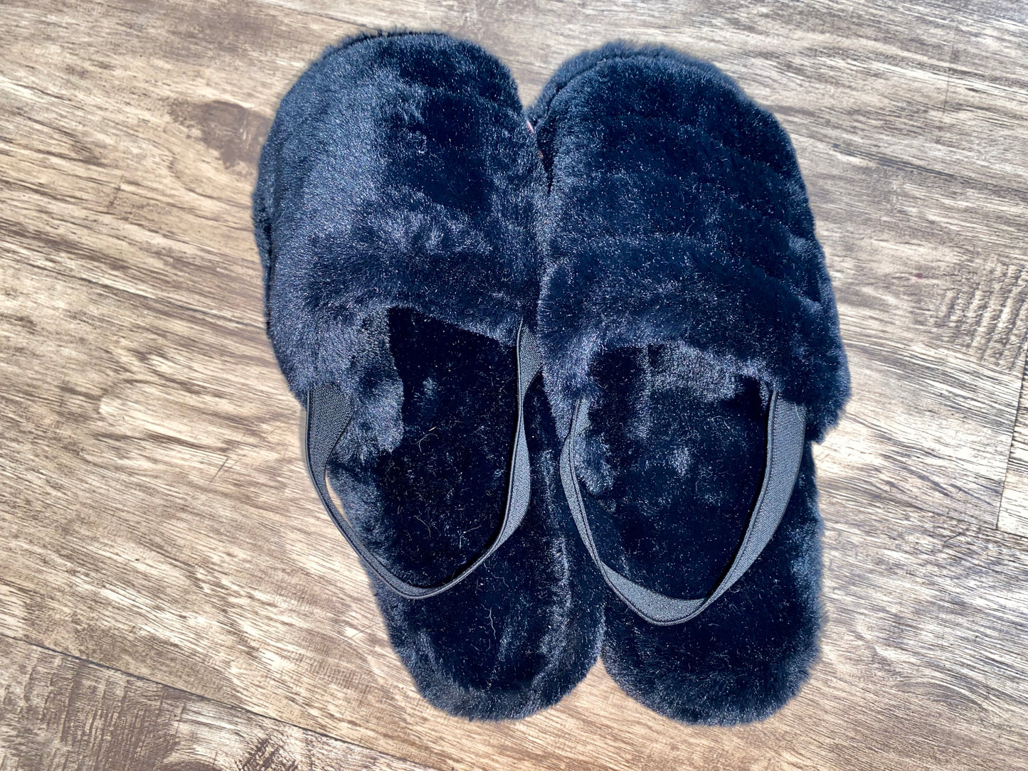 Black Fluffy Slippers