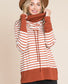 Ginger Striped Turtleneck Long Sleeve Top