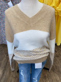 Taupe/ivory sweater
