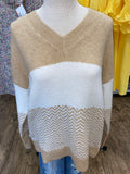 Taupe/ivory sweater
