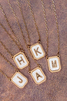 Gold/White Initial Necklace