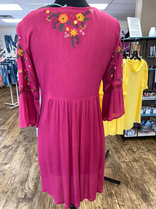 Fuchsia Embroidered Tunic