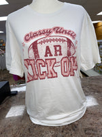 Oversized Vintage 'Classy Until AR Kickoff' Graphic Tee